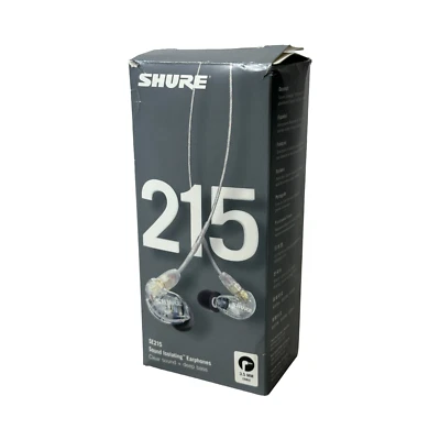 Shure SE215-CL Sound Isolating In-Ear Headphones Earphones OEM Earbuds Clear