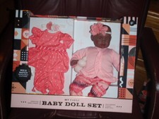 FAO Schwarz African American My First Baby Doll Set with 2 Outfits NEW