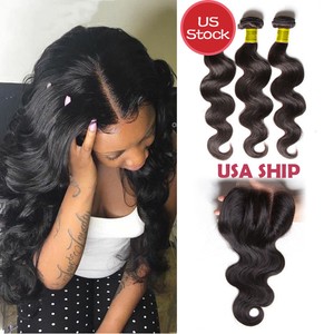 Usa 8a Malaysian Hair 3 Bundles With Closure Body Wave Human Hair