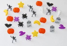 Fright Night / Mini Halloween Buttons / Jesse James Dress It Up / Ghost ~ Spider