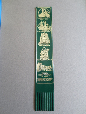 Leder LESEZEICHEN WHITBY Captain Cook HMS Endeavour Abbey Wal Knochenbogen unbenutzt