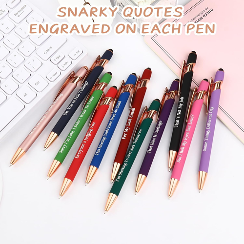 Snarky Funny Office Pens,12 Pcs Negative Sarcastic Hilarious Quotes Work - Picture 6 of 12