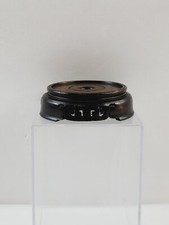 2 3/4" Round Asian Oriental Black Wood Plant Jar Vase Stand Display Base