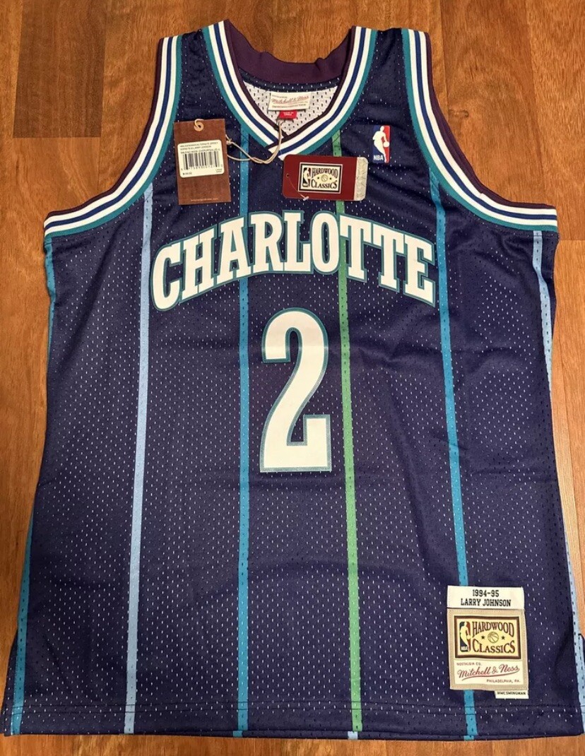 Mitchell & Ness Larry Johnson/Charlotte Hornets NBA Swingman Alternate Jersey-LG