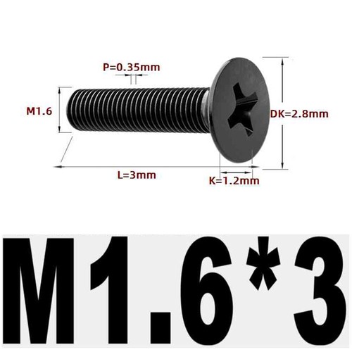 Black 304 Stainless Steel Cross Countersunk Head Screws Flat Head Long Screws - Picture 10 of 202