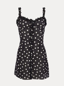 black white spot dress