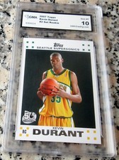 KEVIN DURANT 2007 Topps #1 Draft Pick Rookie Card RC White GEM MINT 10 Suns🔥🔥$