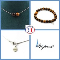 Steine Und Mineralien. Schmuckset Armband Halskette 2 Perlen Tigerauge 8 Mm