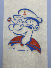 1950's POPEYE The Sailor Man Transfer TV Cartoon Vintage