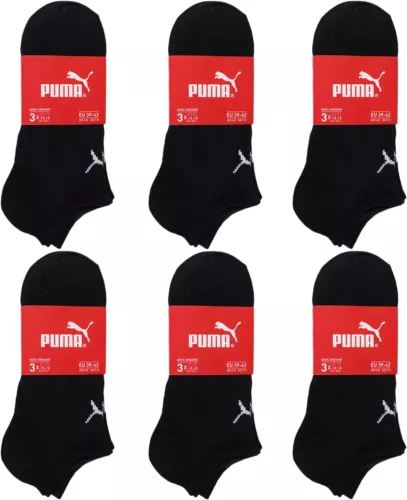 3-18 Paar Herren Damen Puma Sneaker Socken Sneakersocken schwarz 39-49