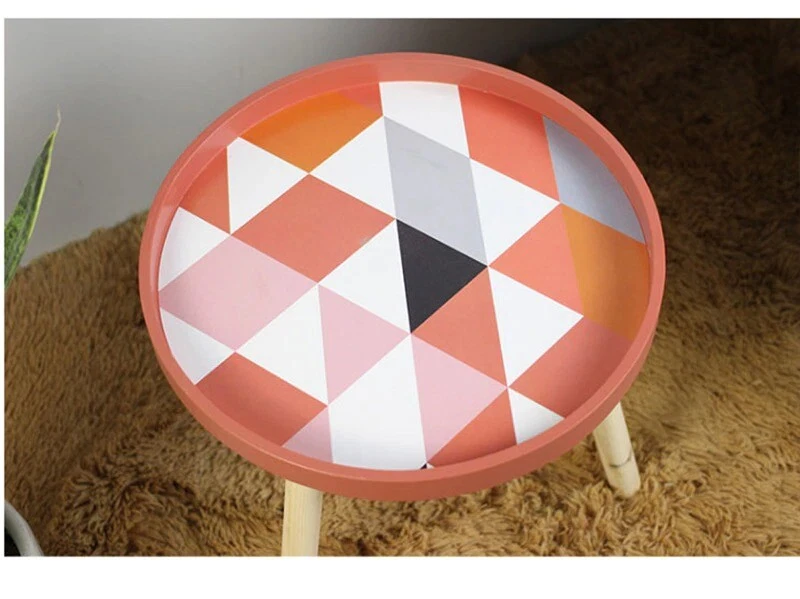 Mini mesas de centro pequeñas frescas Strongwell Nordic de madera para el hogar mesas redondas habitación Foto 4 de 4