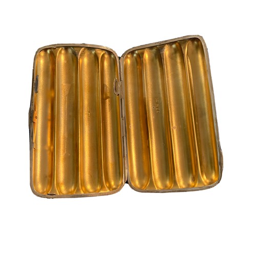1978 English Sterling Silver 4 Cigar Case w/Gold Wash Interior Colon Hewer - Picture 6 of 8