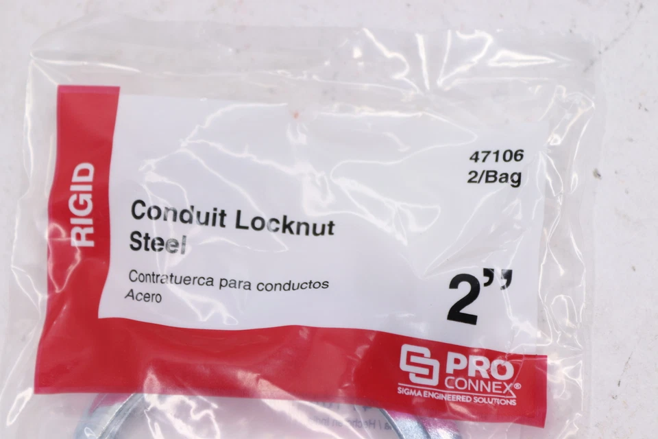 (2-Pk) ProConnex Rigid Conduit Locknut Steel Zinc-Plated 2" 47106 - Image 4 of 4