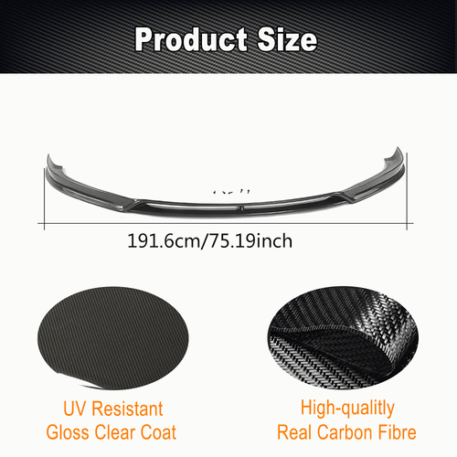 Fit For Tesla Model S 2016-2020 Real Carbon Fiber Front Bumper Lip Chin Spoiler - Picture 8 of 13
