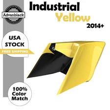 For 14+ Harley Advanblack INDUSTRIAL YELLOW CVO Stretched Extended Side Cover