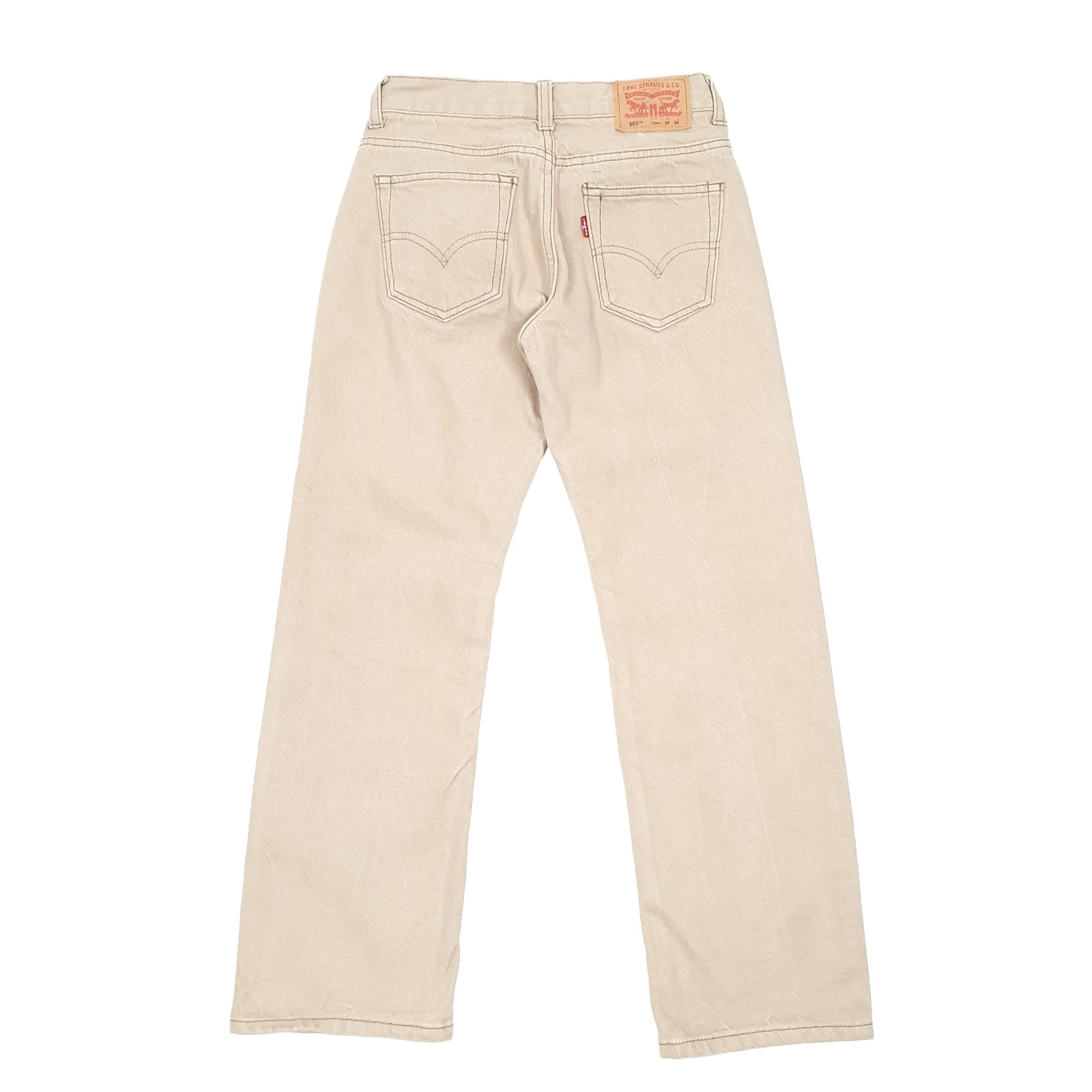 LEVIS 505 Jeans Regular Fit Beige Denim Trousers Mens W26 L26 image 3