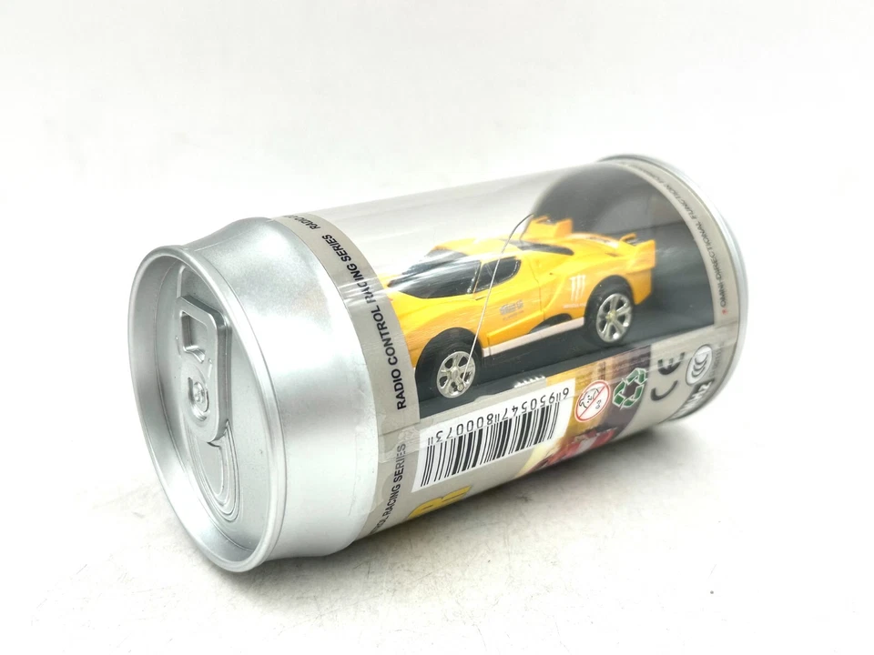 Mini RC Soda Can Race Radiocomando Racing Series Auto Giocattolo 27MHz Giallo - Immagine 3 di 4