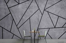 3D Gray Geometric Wallpaper Wall Mural Removable Self-adhesive Sticker5389