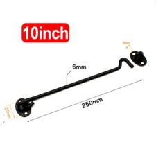 Cabin Hook & Eye Silent Pattern Hook Hold Back Gate or Shed Door Brass or Chrome