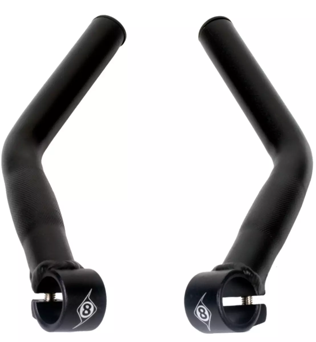 Origin 8 Comp Lite Alloy Bar End Set Long L Bend Black Mountain