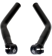 Origin-8 Comp Lite Alloy Bar End Set Long L-Bend Black Mountain Commuter Bike