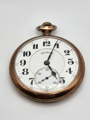 1917 illinois Pocket Watch 19 Jewels 3705058 DUEBER WARRANTED 20