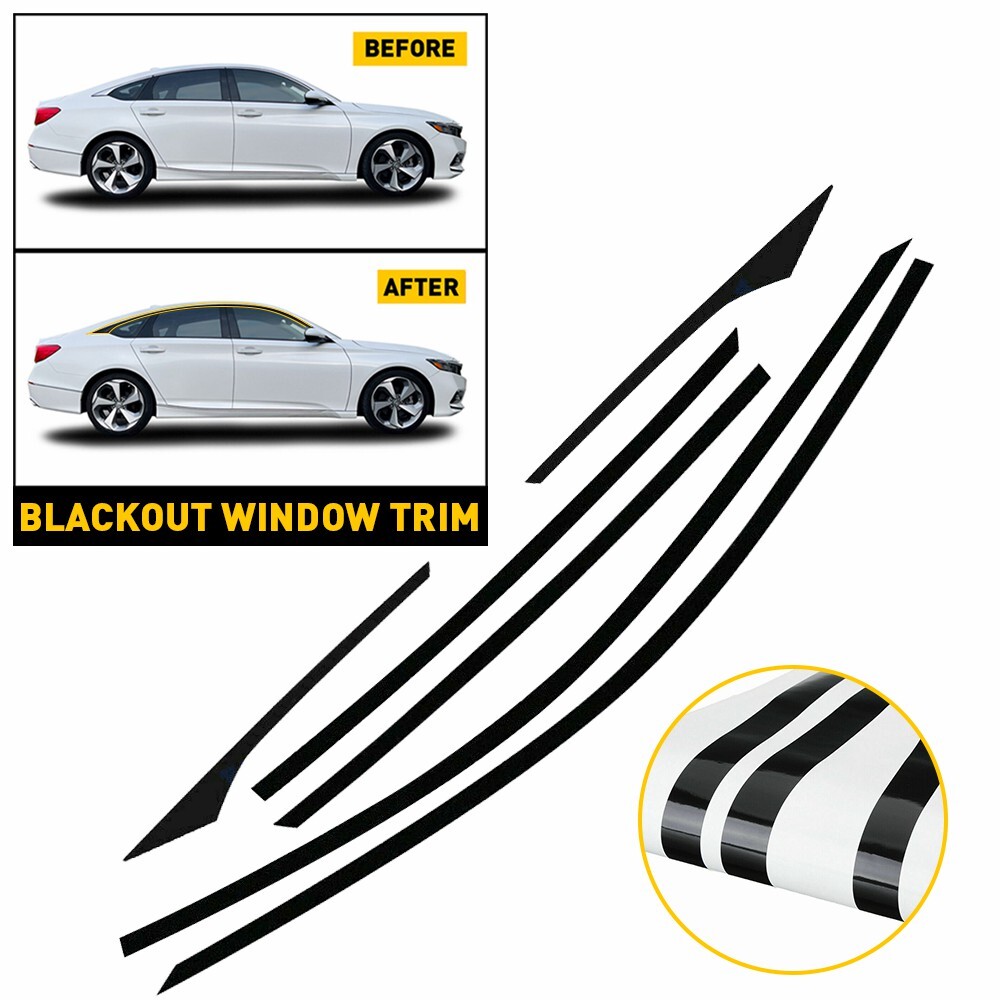 Chrome Delete Blackout Overlay for 2018-22 Honda Accord Sedan Window Trim S