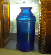 COBALT 8 OZ S.S.STAFFORD MADE IN U.S.A. ROUND INK BOTTLE 100 YR OLD
