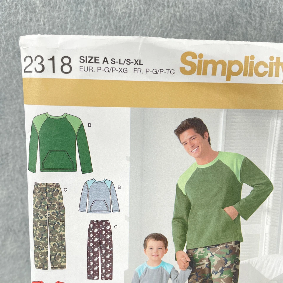 Simplicity 2318 Pants or Shorts Top and Dog Top Boys Sz S L Mens Sz S XL Pattern - Image 2 of 4