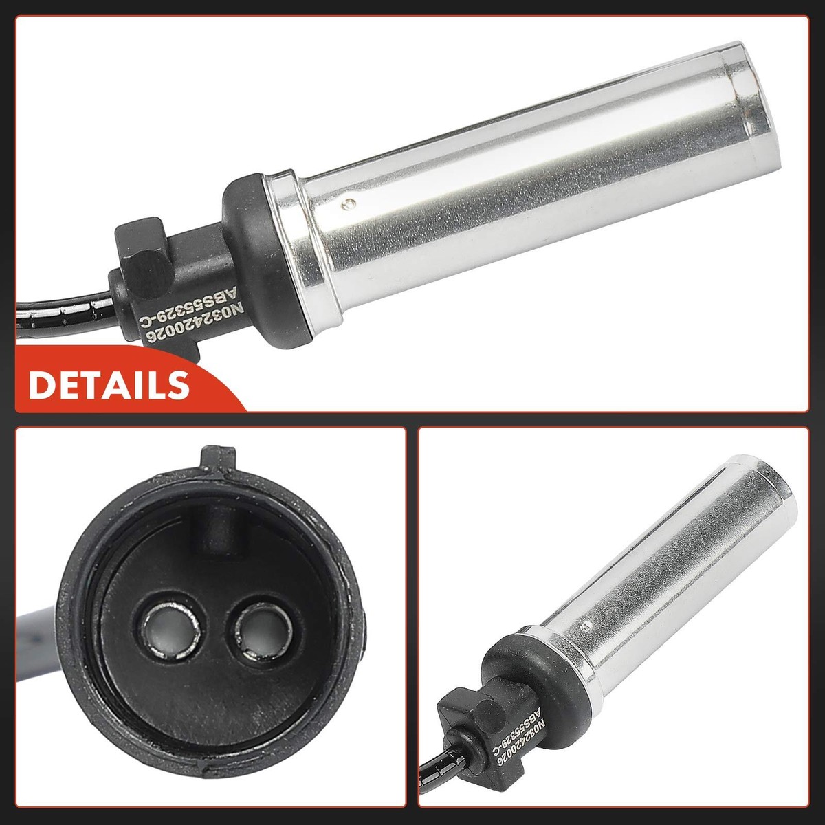 Abs Wheel Speed Sensor 2X ABS Sensor Wheel Speed Sensor Set