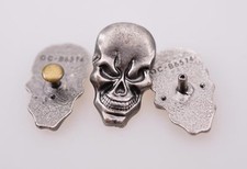1.7X2.8CM 10pcs Cool Antique Silver Skull Studs Leathercraft Decor Saddle Concho