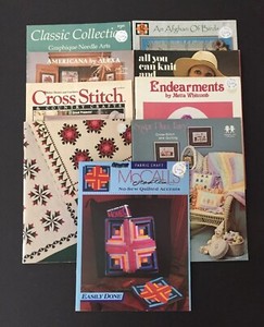 Lot of 9 Craft Booklets/Leaflets - Painting -Needlepoint-Quilting-Crochet & More