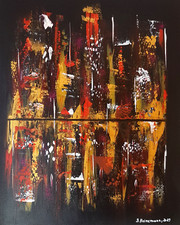 Quadro acrilico originale, astratto, pezzo unico, arte, pittura, tela cornice a cuneo