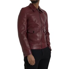 Dolce&Gabbana Leather Outer Shell Red Coats, Jackets & Vests for