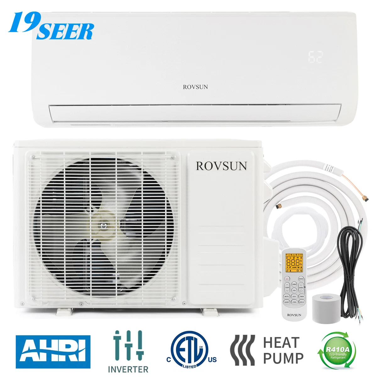 12000BTU Mini Split AC/Heating System, 19SEER Wall Air Conditioner u0026amp;  Heater 115V | eBay