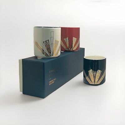 Starbucks Reserve NYC Empire State Building Demi Set of 3 Espresso