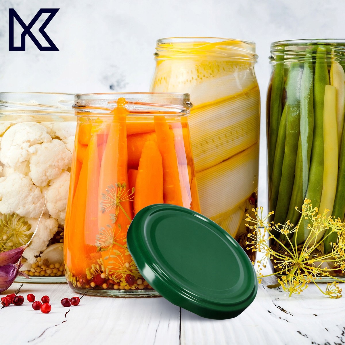 KADAX Lot De 24 Bocaux En Verre 540 Ml : Les Pots à Confiture Et Conserves, Avec Couvercles Argentés