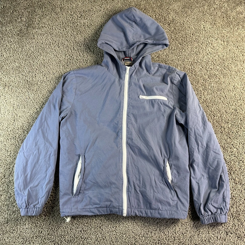 Chaqueta John Galt Brandy Melville Mujer Talla Única Azul Blanco Cremallera Completa Algodón Foto 2 de 4