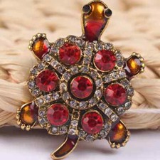 Red Turtle Brooch Ocean Animal Pin, Summer Beach Unisex Fashion Jewelry Gift