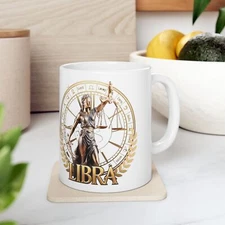 Vintage Libra Mug Birthday Zodiac Cup Astrology Lovers Christmas Gift Horoscope