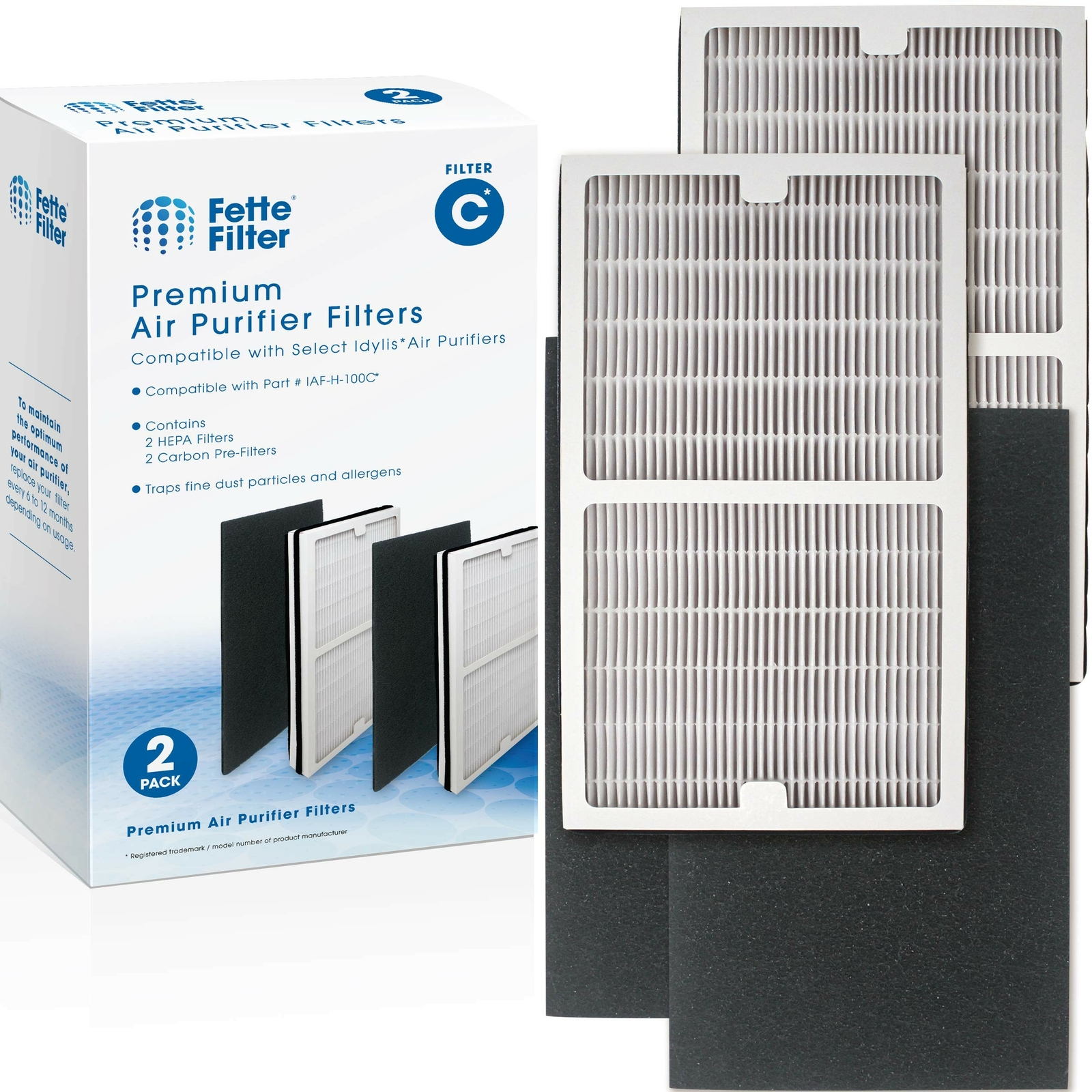 Air Purifier Filters Compatible with Idylis Filter C  Part # IAF-H-100C-image
