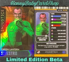 Injustice Arcade Limited Edition Beta Card 45 Green Lantrn Sinestro Holofoil OOP