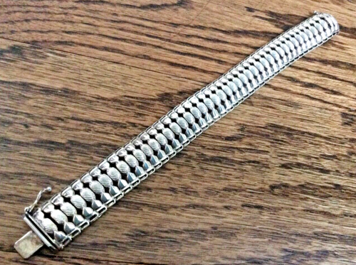 Italy Milor Diamond cut 925 Sterling Silver bracelet signed candy link QVC VTG - Picture 4 of 10