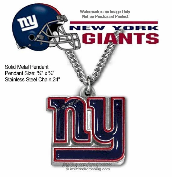 FREE SHIP NEW YORK GIANTS NECKLACE STAINLESS STEEL CHAIN NFL