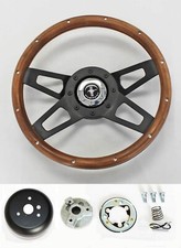 1965-1969 Mustang 13 12 4 Spoke Wood On Black Steering Wheel Mustang Horn Cap 1965-1969 Mustang 13 12 4 Spoke Wood On Black Steering Wheel Mustang Horn Cap