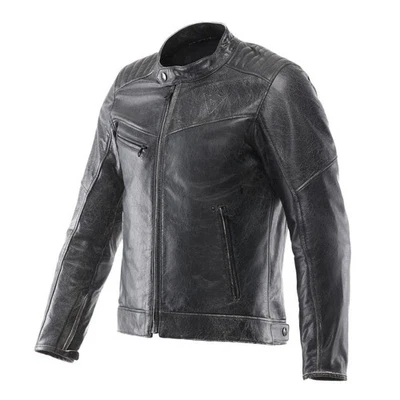 Motorcycle Jacket Leather Man Dainese Radicale Black - Photo 1/3