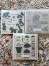 CTMH Acrylic Stamp Set Lot, Happy Bday Party, Cupcake Sprinkles, Balloon Animals