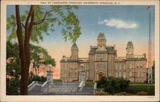 Languages Hall Syracuse University New York ~ 1930s linen postcard