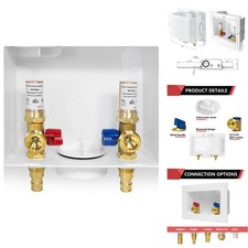 EFIELD Washing Machine Outlet Box 1/2" Pex-A Expansion Copper Arrestor