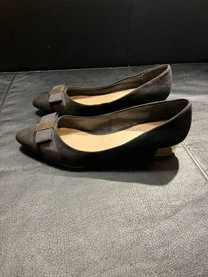 Carvela Kurt Geiger Pumps Absatz Damen Gr. UK 5 schwarz Wildleder spitz zulaufend Schuhe